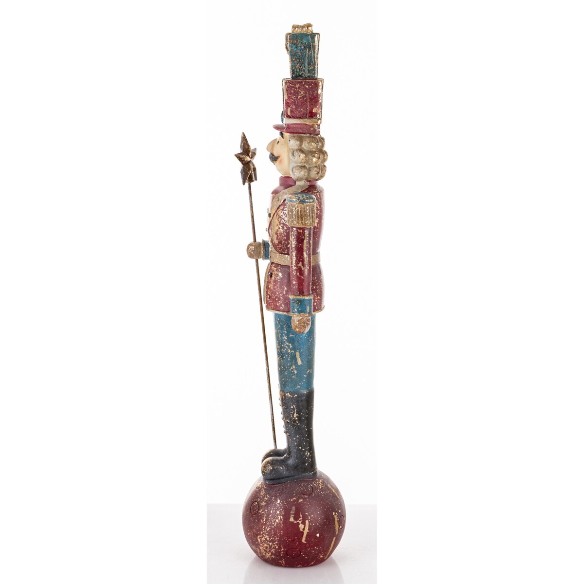 Figurka - Dziadek do orzechów LED 64x16x13 cm z pudełkami i gwiazdą