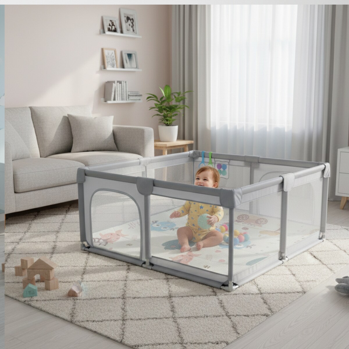 Kojec dla dziecka 150x180 cm suchy basen mata dwustronna piłki torba