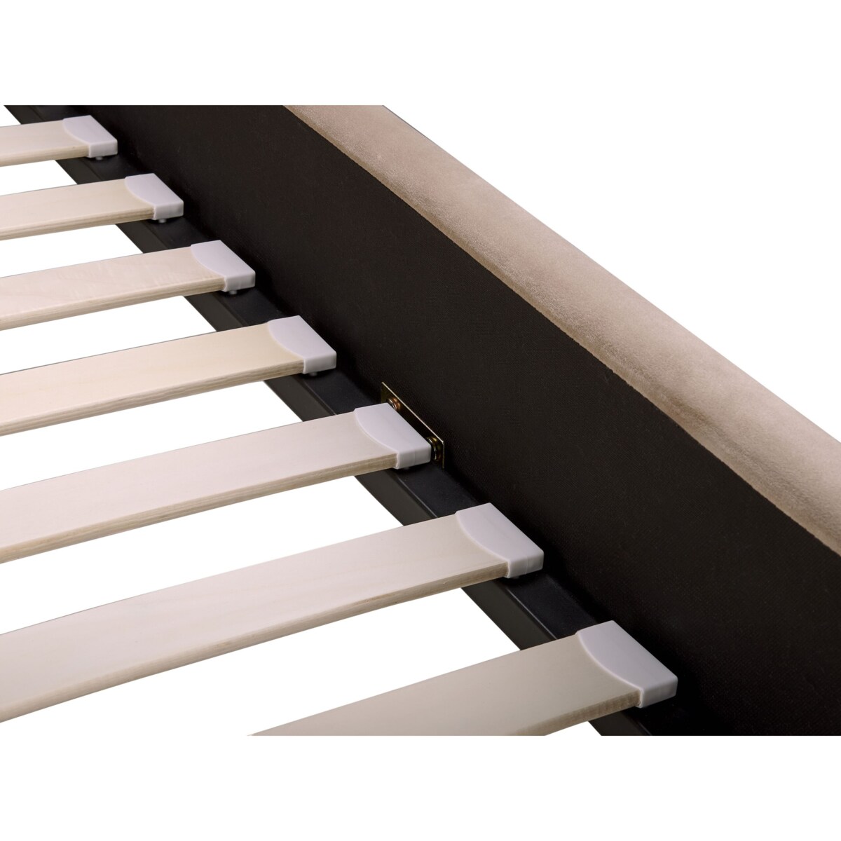 Łóżko welurowe 180 x 200 cm beżowoszare AMBILLOU