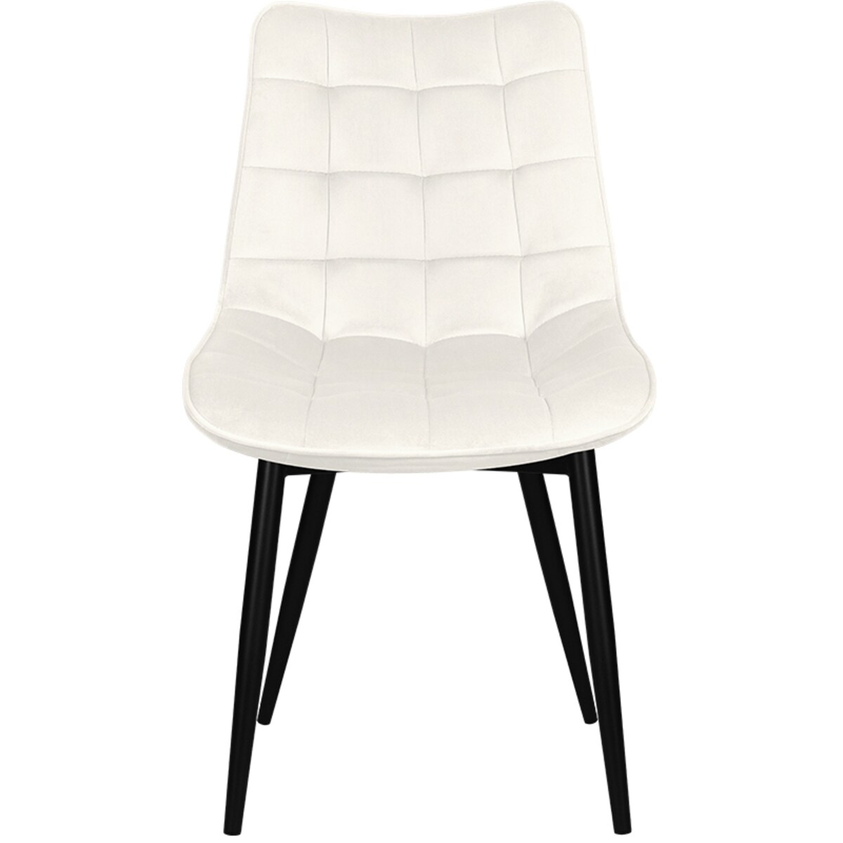 Krzesło tapicerowane welurowe pikowane do salonu jadalni beżowe