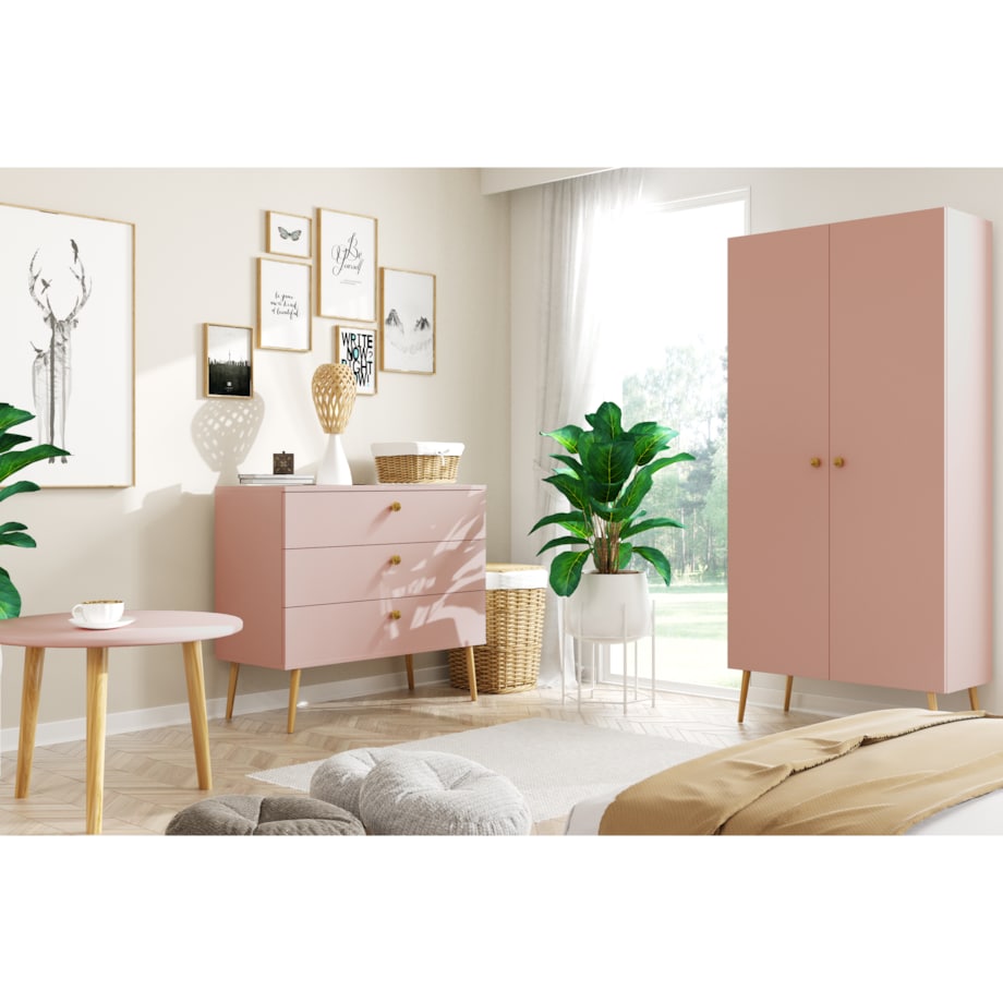 Komoda z szufladami boho - Róż naturalny