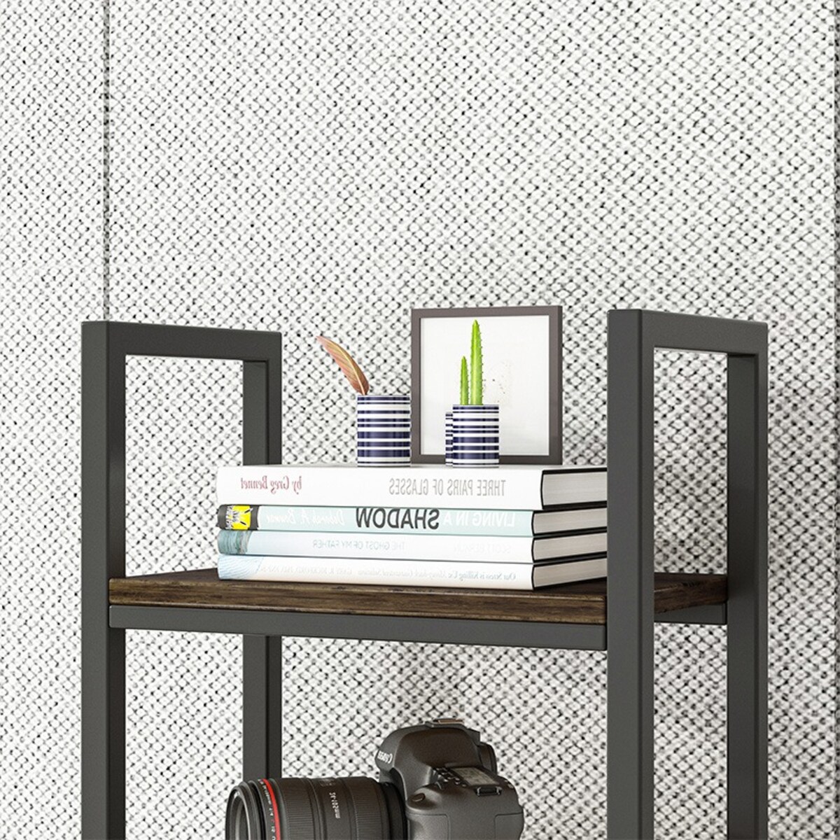 Biurowy Regał Na Książki Biblioteczka Wysoki Industrialny Słupek Vintage