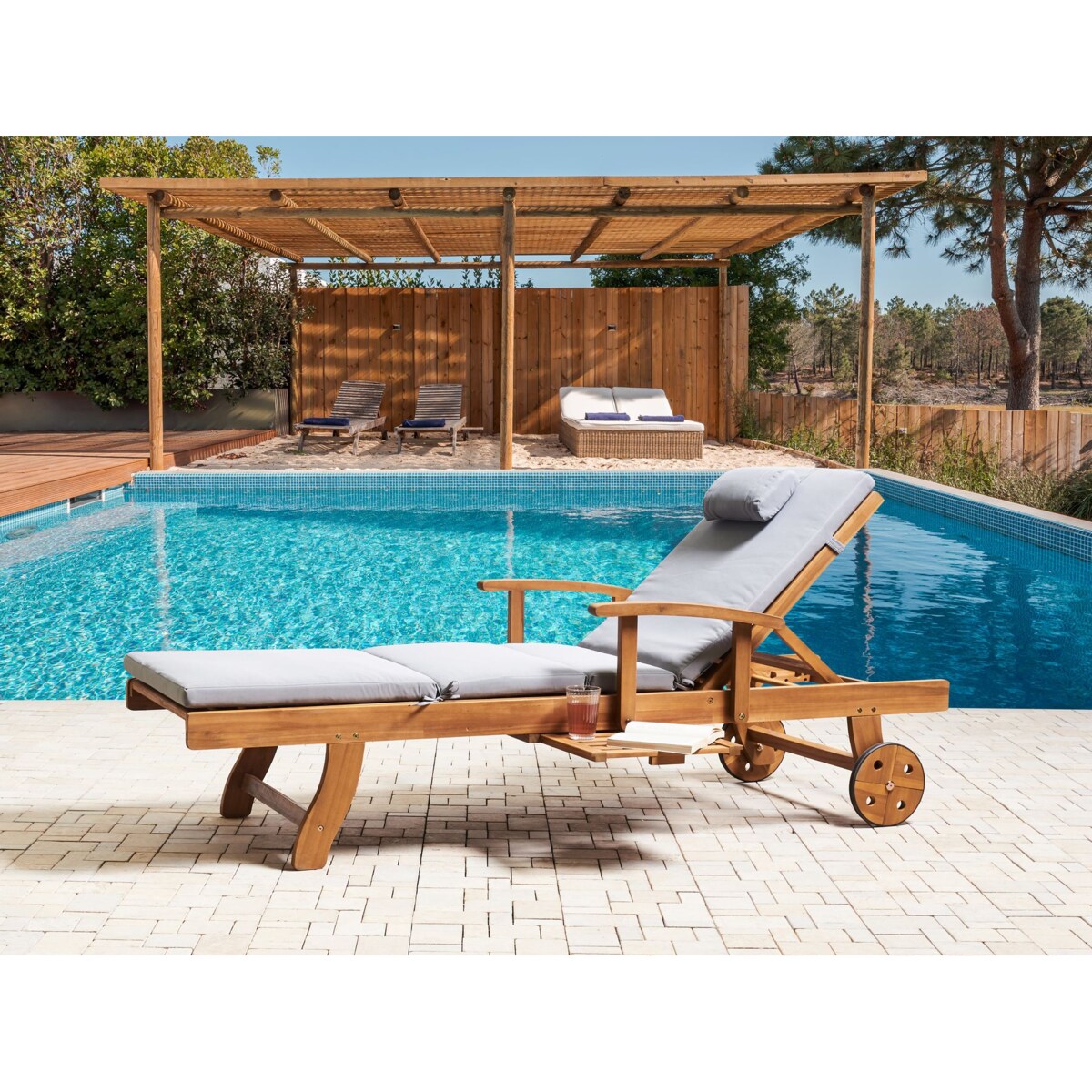 Poduszka na krzesło ogrodowe TOSCANA/JAVA/AMANTEA PREMIUM 188 x 59 cm Szary