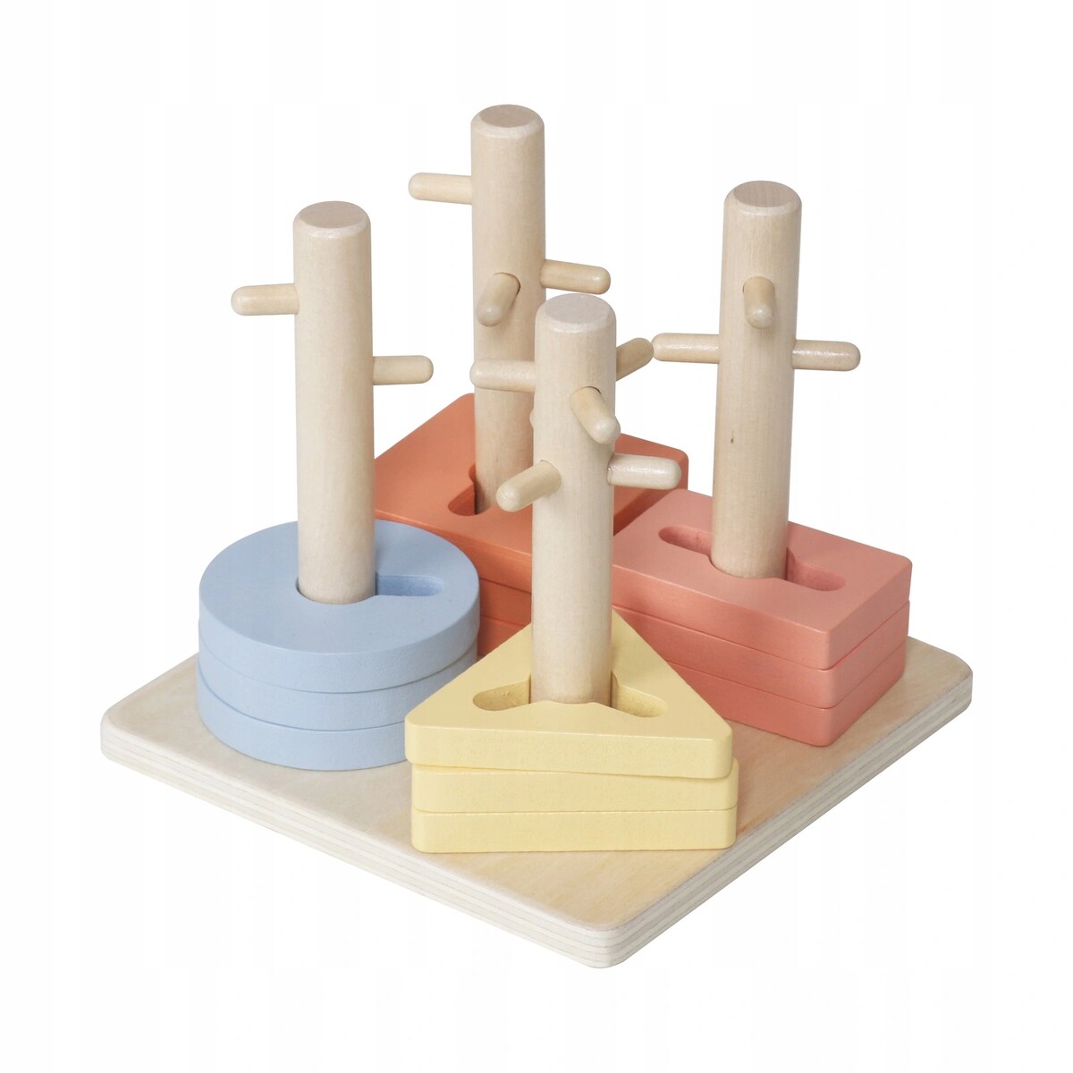 Układanka Montessori GrowPlay - drewniany sorter, kształty, nauka liczenia i kolorów, labirynt, zestaw edukacyjny