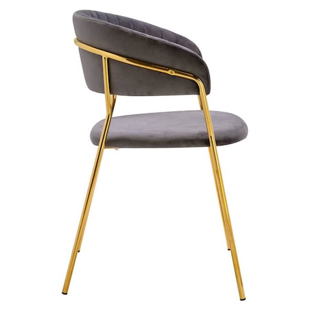 Krzesło z pionowymi przeszyciami Margo KH121100121.11 King Home ciemnoszare