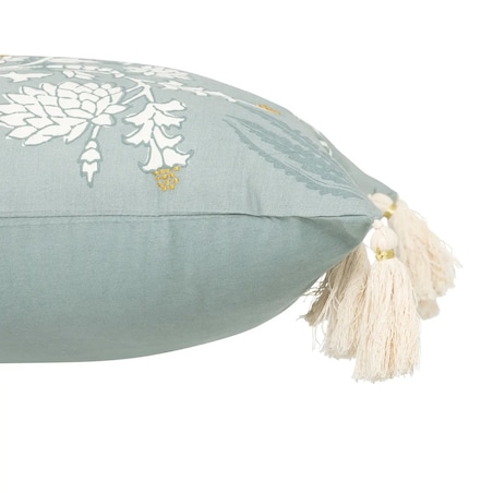 Poduszka dekoracyjna, haftowana seledynowo-zielona 58x38cm Wild