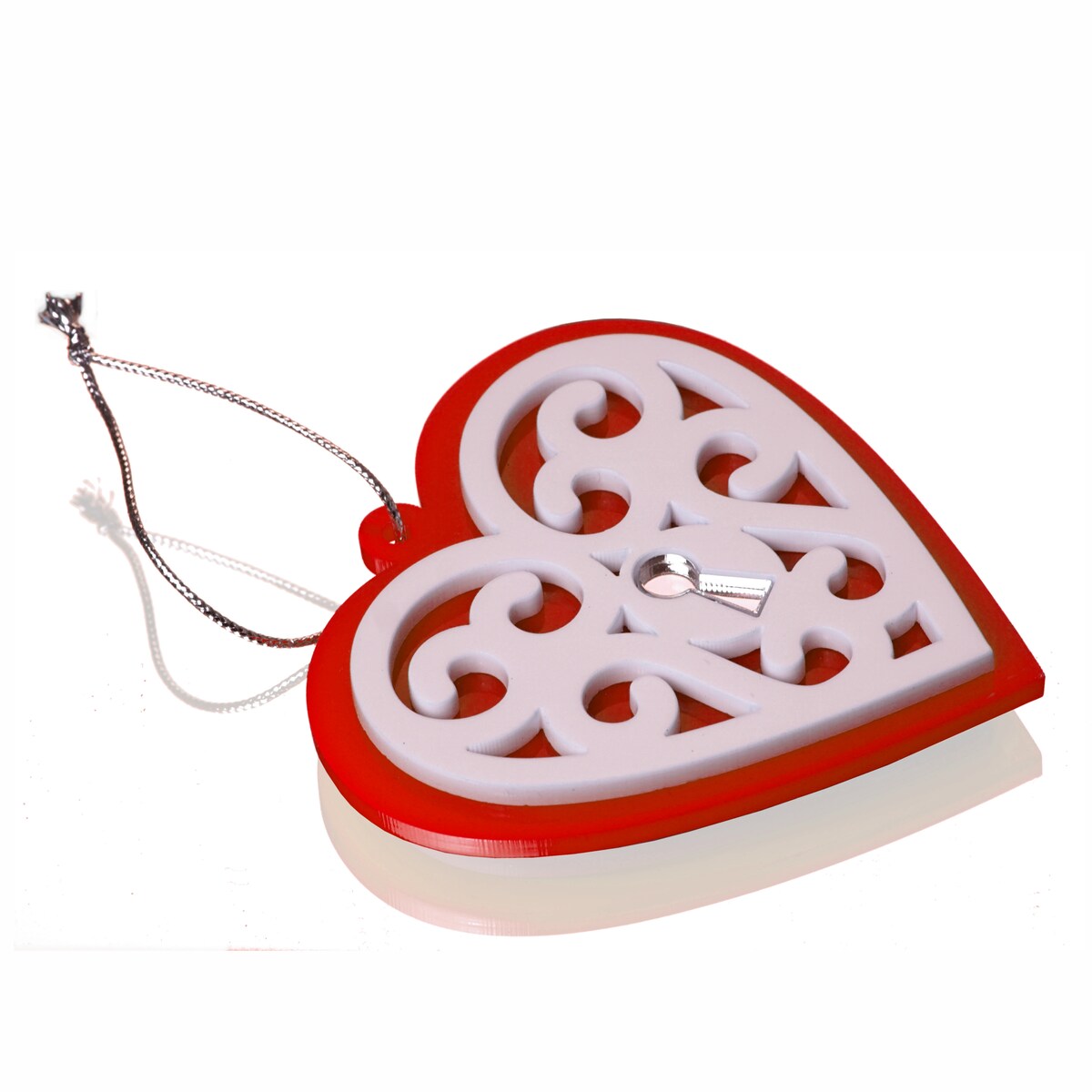 Dekoracja bożonarodzeniowa Serce Czerwone Ażur 6szt.