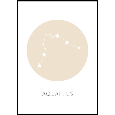 plakat znak zodiaku 2 wodnik 50x70 cm