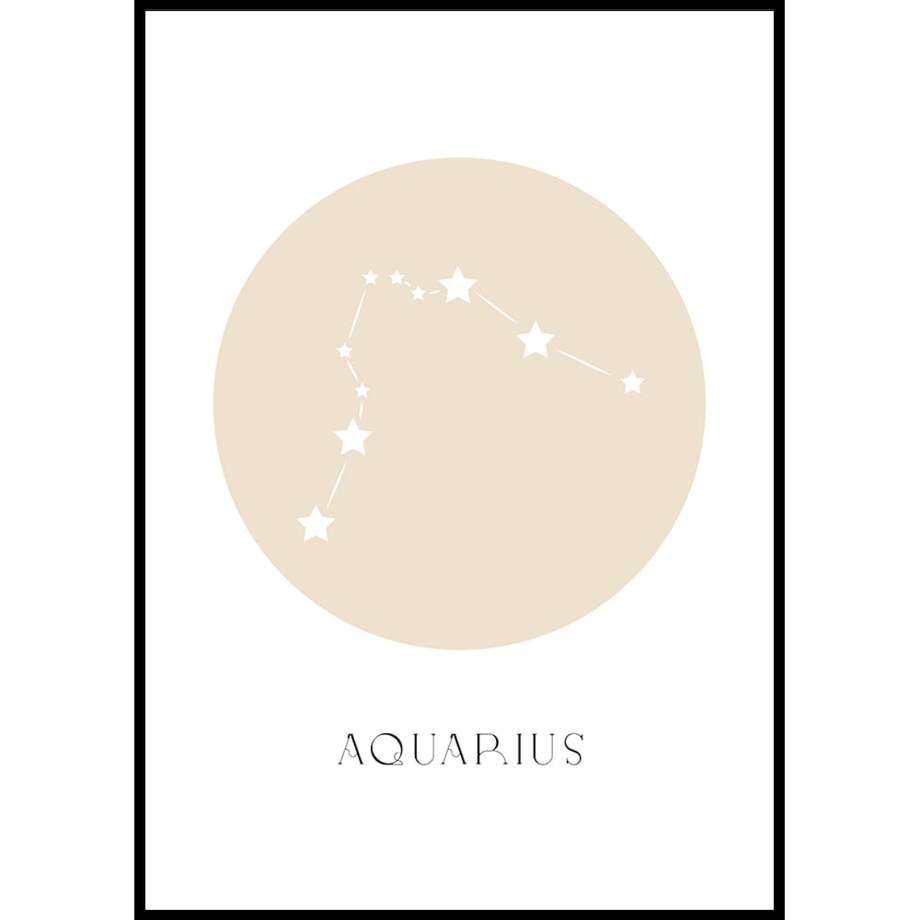 plakat znak zodiaku 2 wodnik 50x70 cm