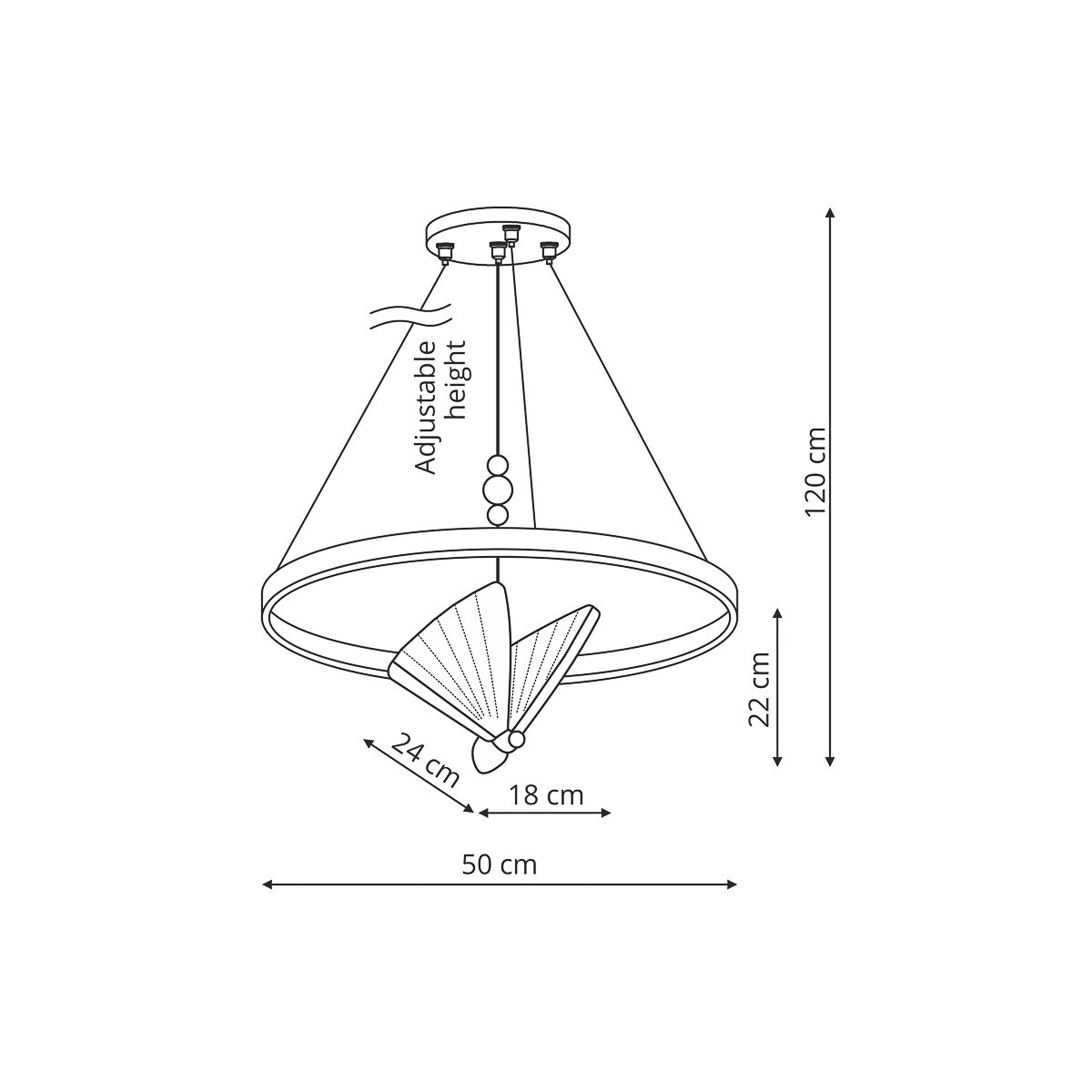 Lampa wisząca Light Prestige Marissa złoty LED CCT 3000K/4000K/6000K (regulowana) 1 szt.