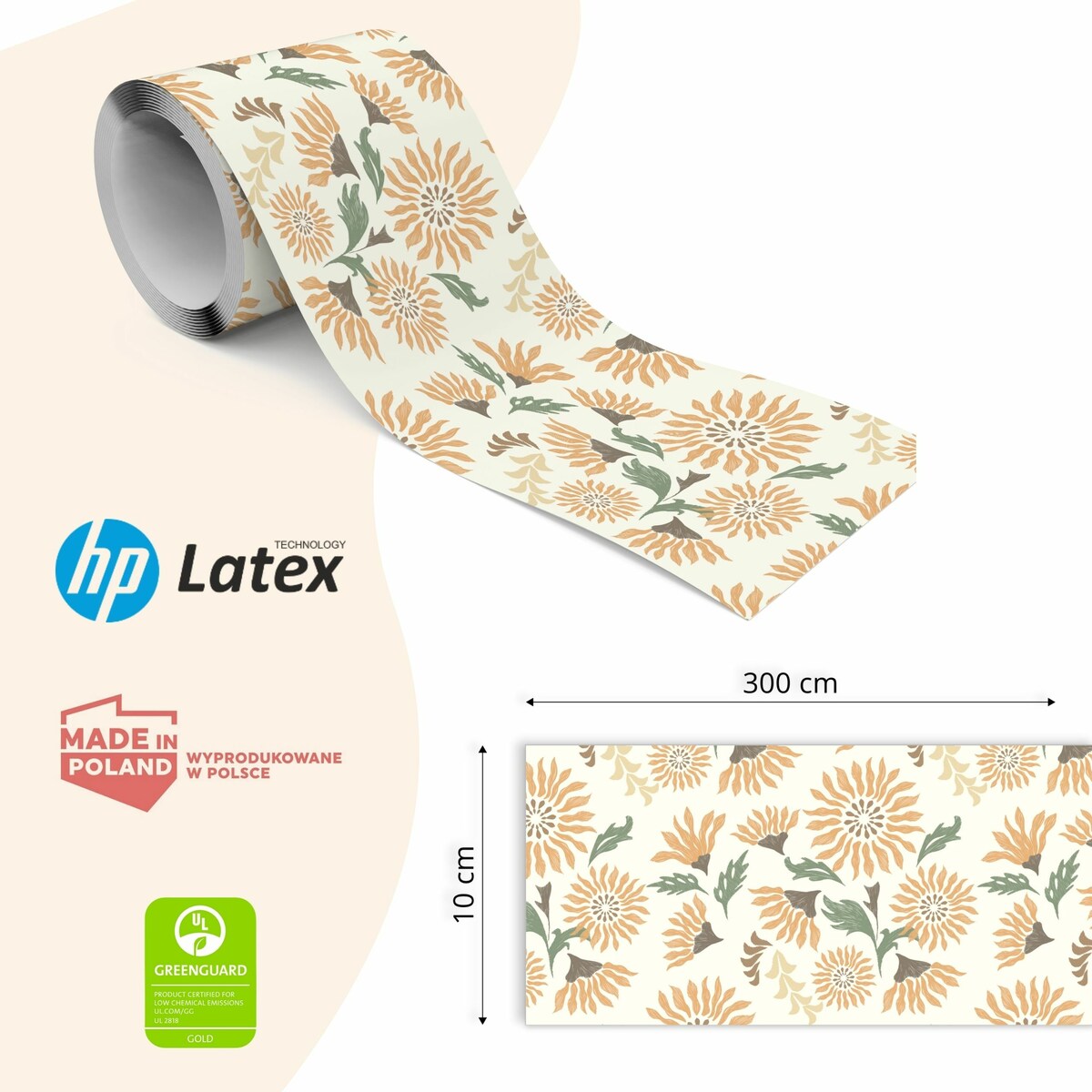 Pasek Dekoracyjny Bordiura Do Kuchni SŁONECZNIKI Kwiaty Styl Vintage