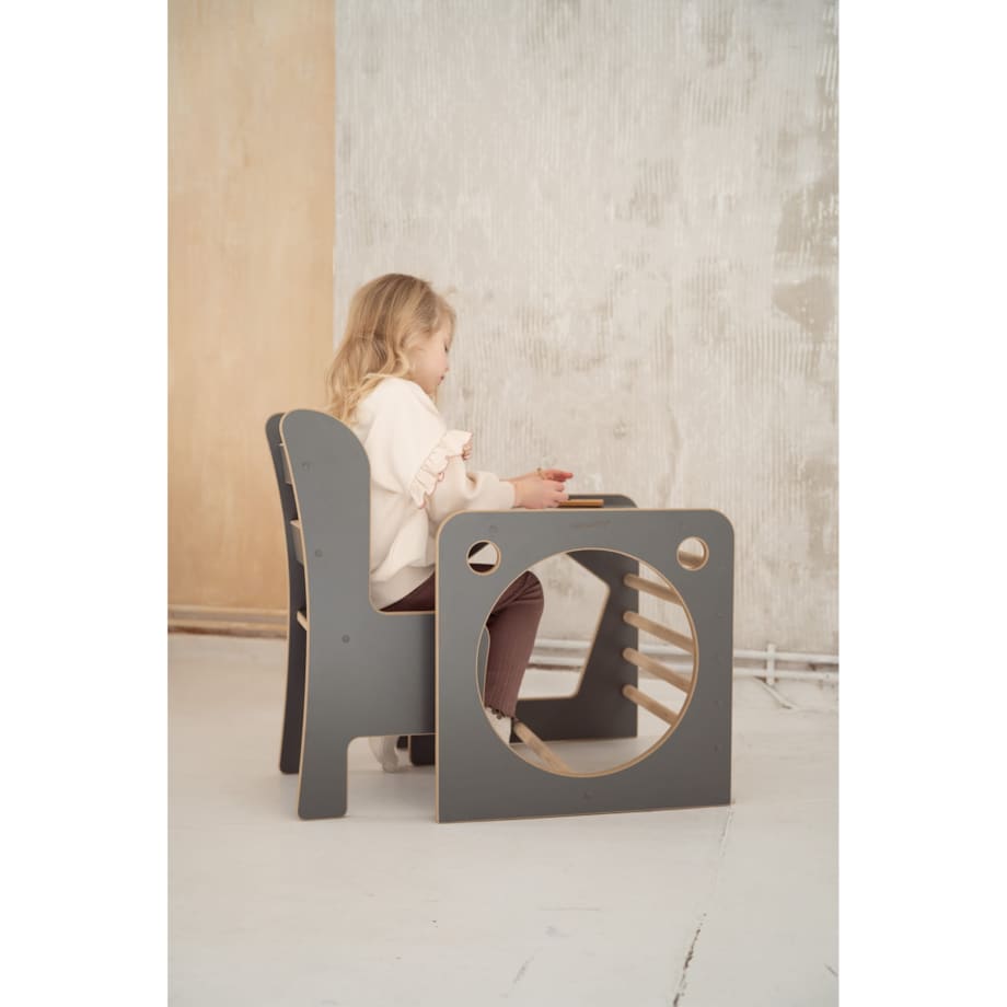 Kostka Wielozadaniowa + krzesełko - szara