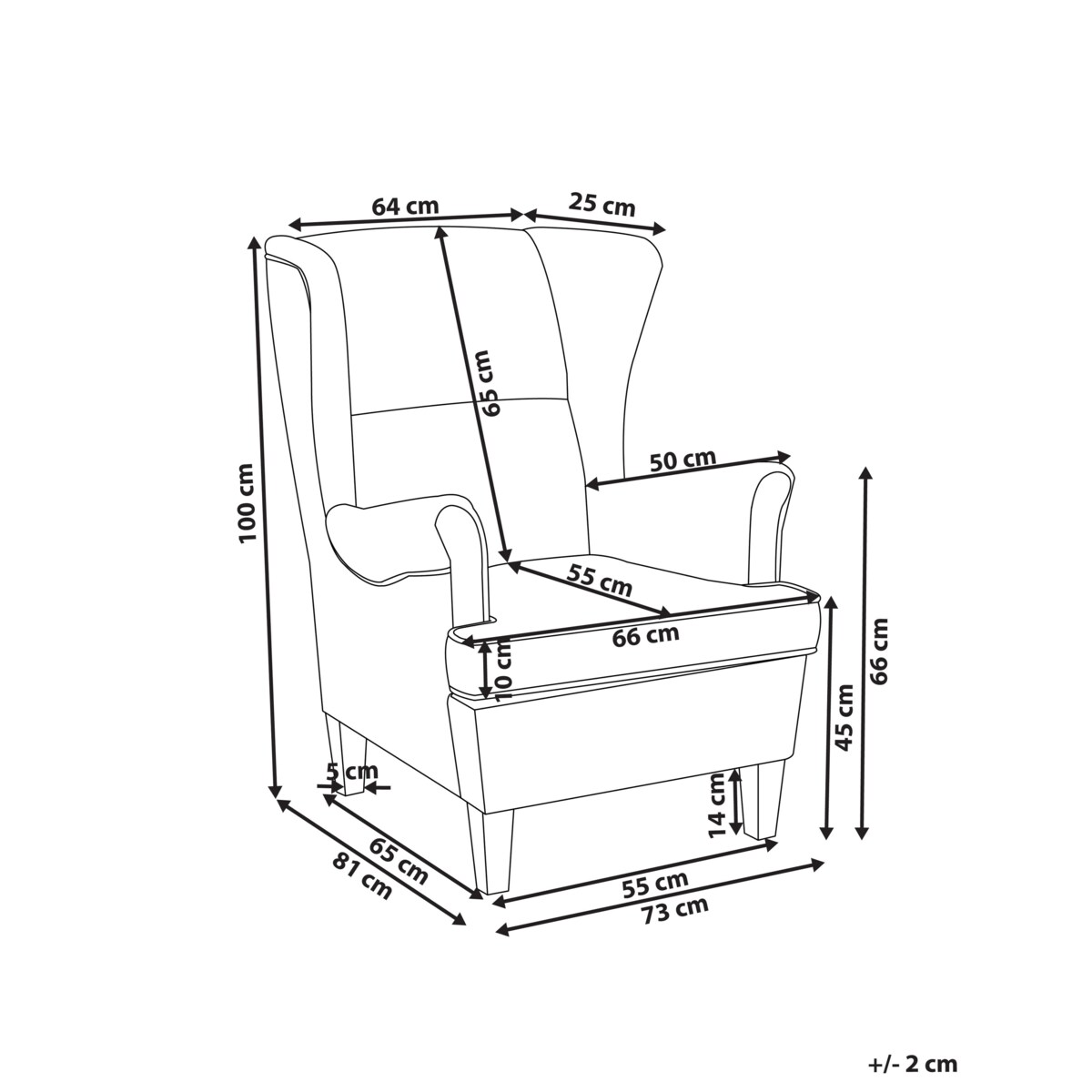 Fotel uszak ABSON Sztruks Jasnobeżowy