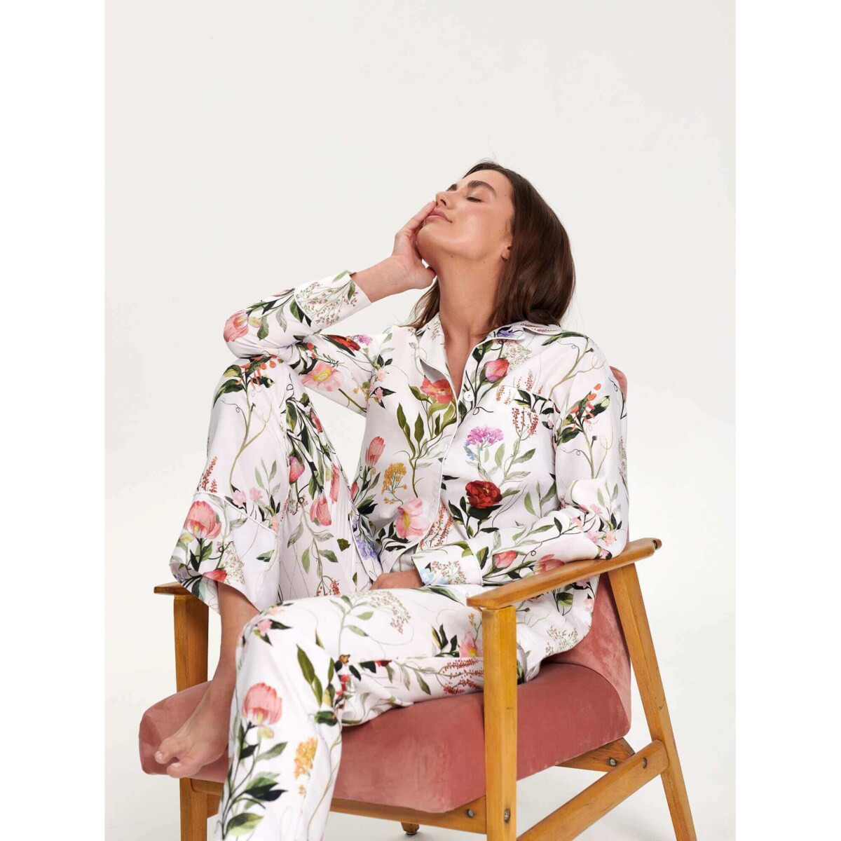 Piżama Ogródek babci długa XS