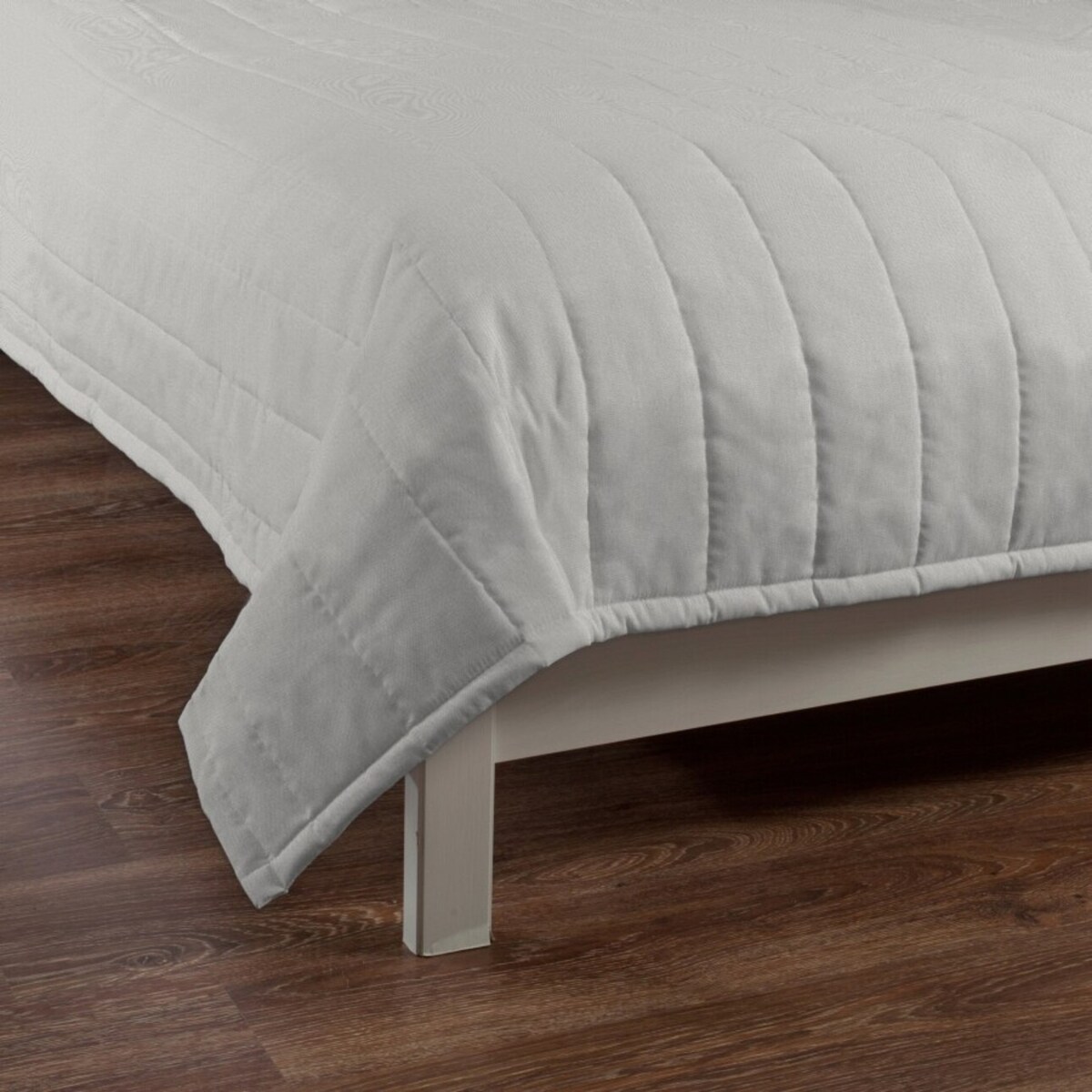 Narzuta pikowana w pasy 130x210 jasny popiel