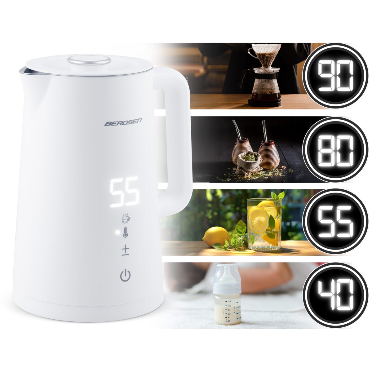 Czajnik elektryczny panel dotykowy 2200w 1,7l Berdsen