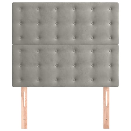 vidaXL Zagłówek jasnoszary 100x5x118/128 cm aksamit