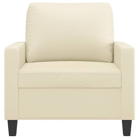 vidaXL Fotel, kremowy, 60 cm, obity sztuczną skórą