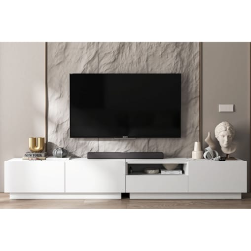 Szafka RTV Loft Stojąca / Wisząca Biały MAT Komoda RTV Szuflada 240 cm