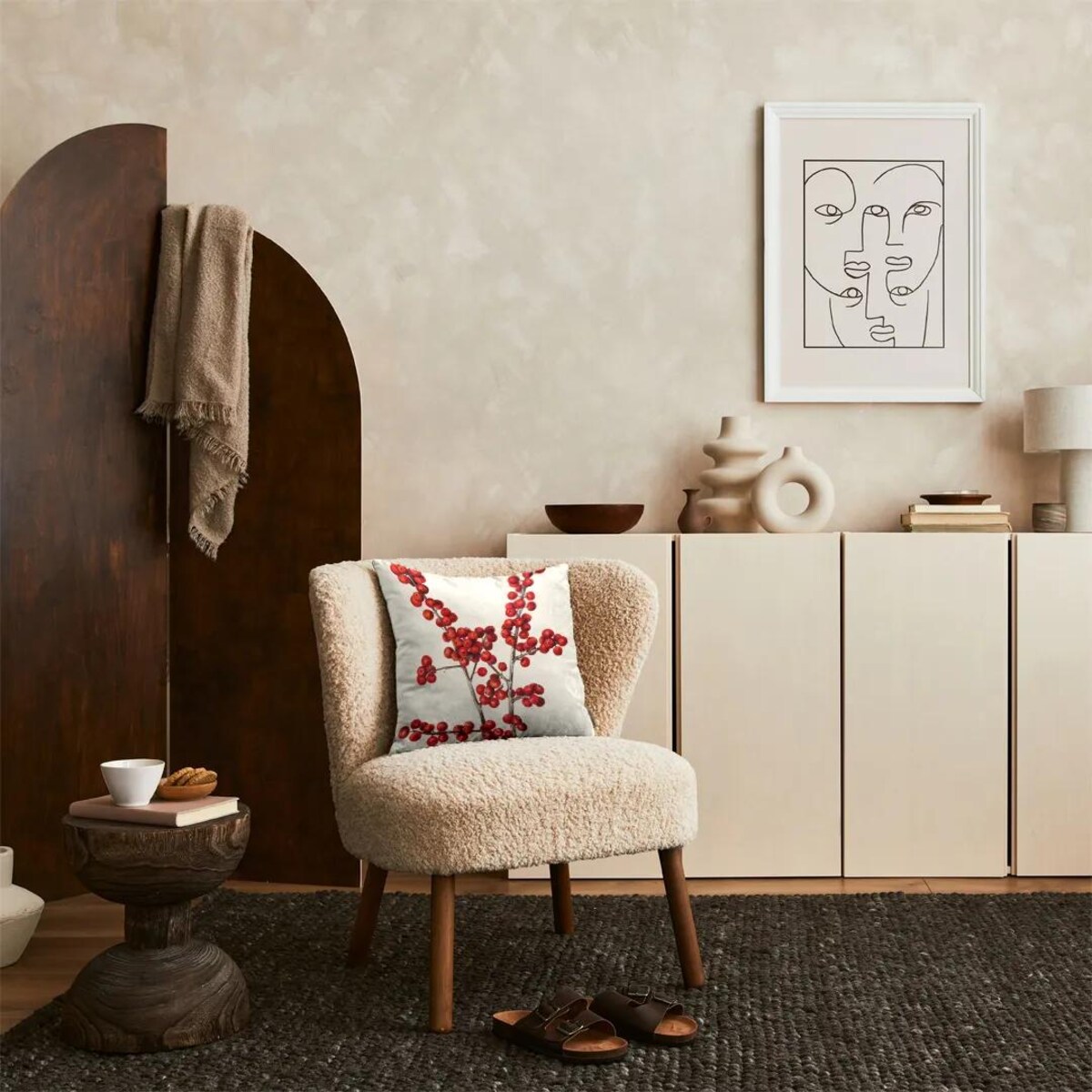 Poduszka świąteczna - Ostrokrzew