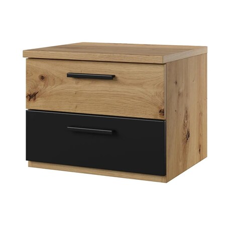 Szafka nocna SIGMA 2S dąb artisan/czarny mat