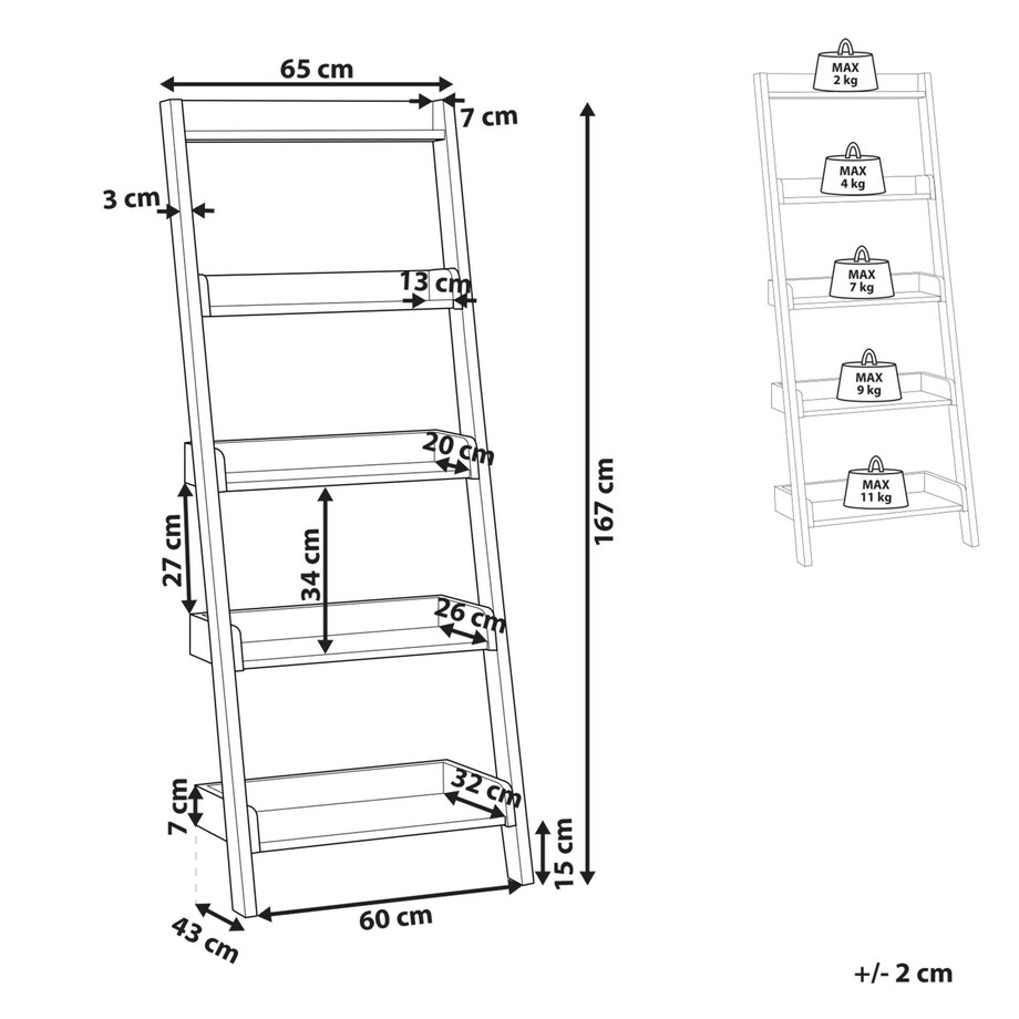 Regał 5 półek MOBILE TRIO 167 cm Ciemnobrązowy