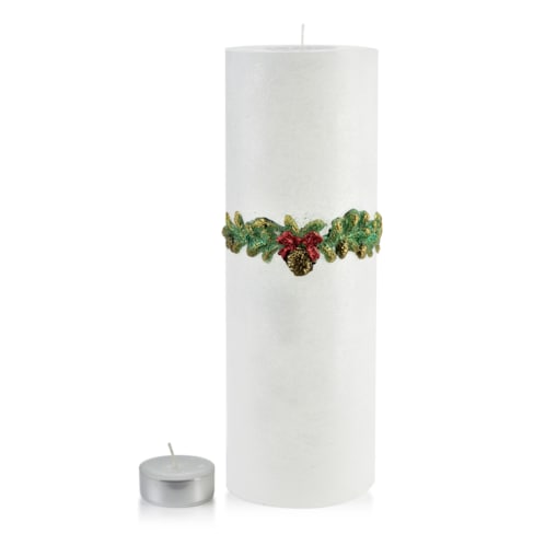 ŚWIECA LAMPION WALEC WIANEK BIAŁY 360