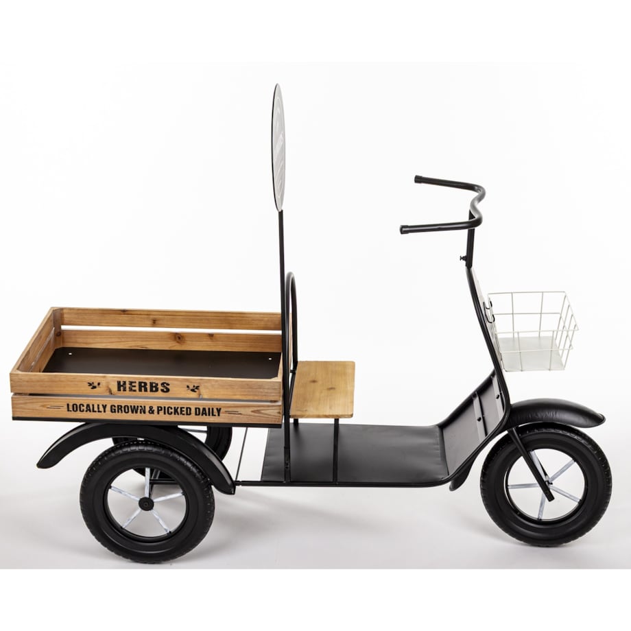 Kwietnik metalowy na kółkach 108x130x42 cm z okrągłą tablicą