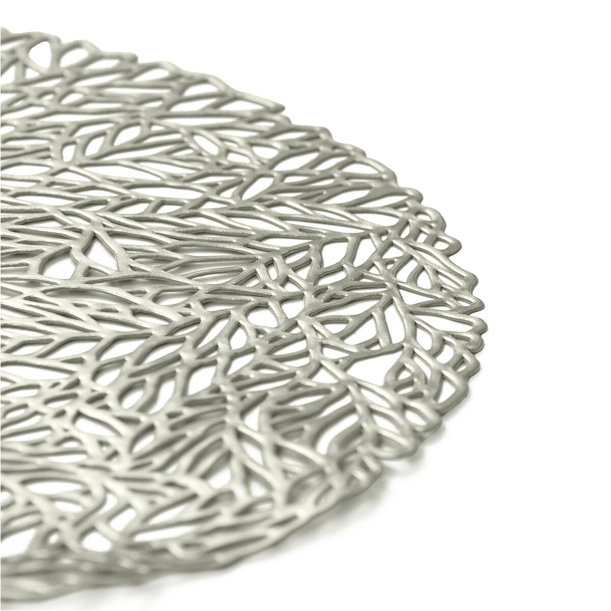 Podkładka Ażurowa Na Stół Mata Stołowa Pod Talerz Ozdoba 38 Cm Pvc Srebrna