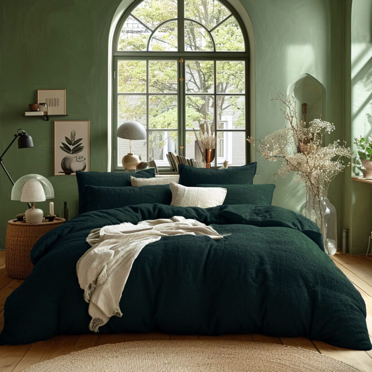 Pościel frotte 160x200 kolor zieleń butelkowa