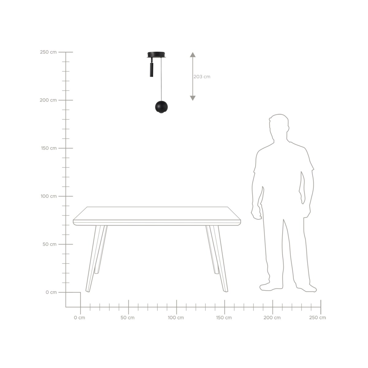 Lampa wisząca LED metalowa 2-punktowa czarna MABOLE