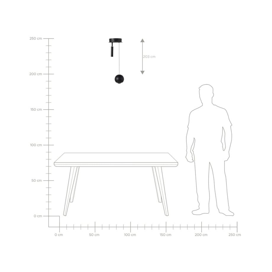 Lampa wisząca LED metalowa 2-punktowa czarna MABOLE