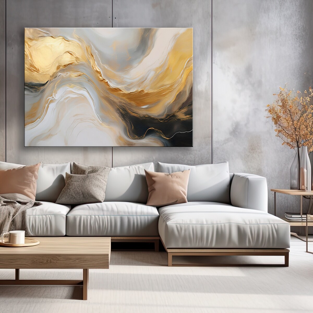 Abstrakcyjny Obraz do salonu sypialni biura łazienki Marmur Tekstura Złoto Szary 100x70