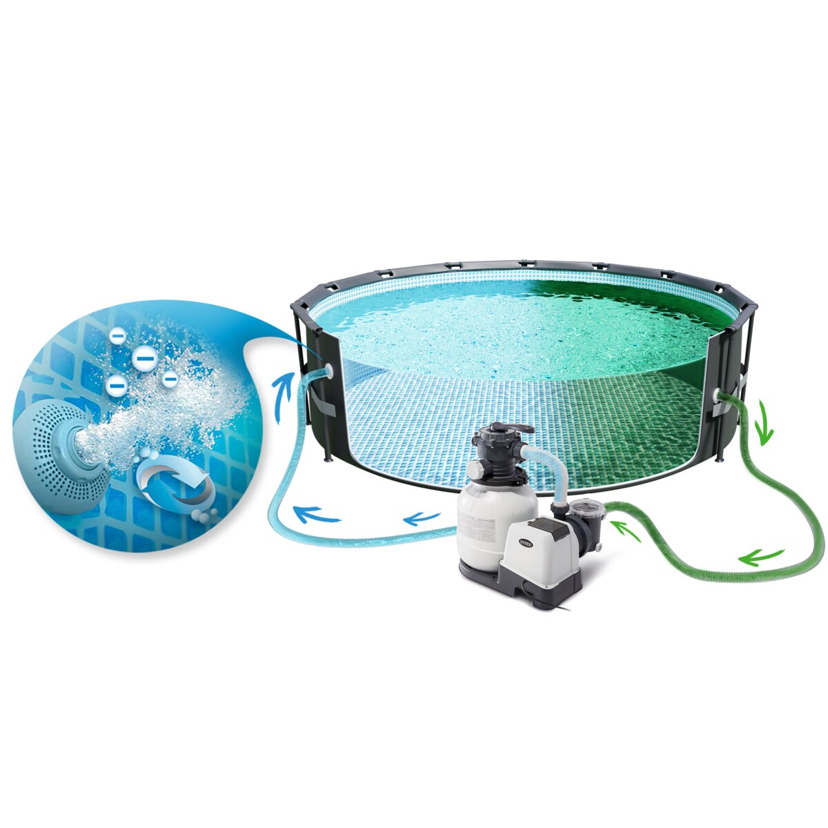 Basen ogrodowy stelażowy 610x122 cm Intex 26334 zestaw 21w1