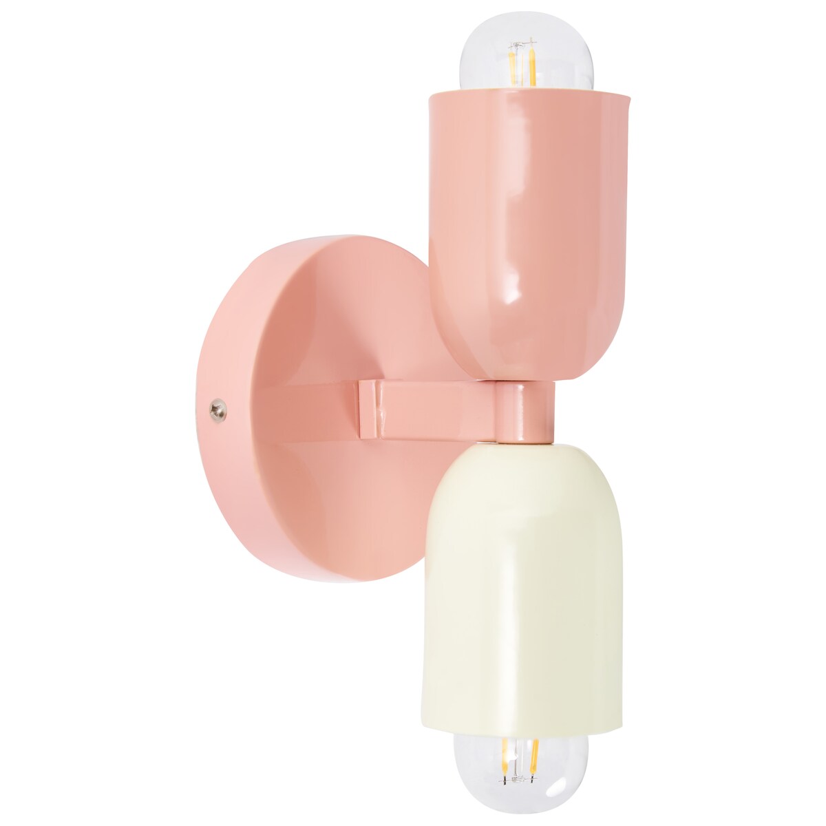 Zestaw 2 lamp ściennych TOPI Pastelowy róż Metal