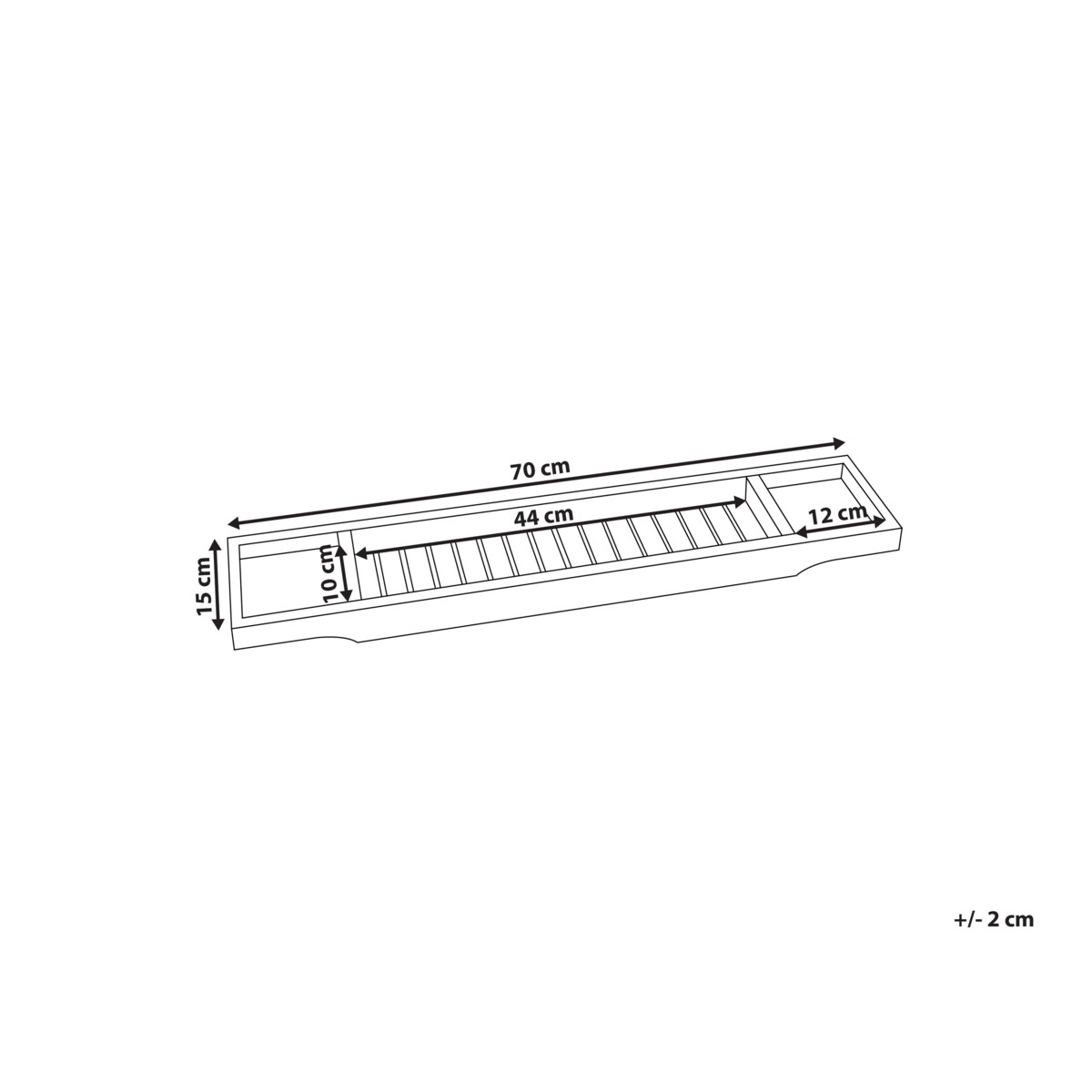 Półka na wannę bambusowa jasne drewno CAUCA