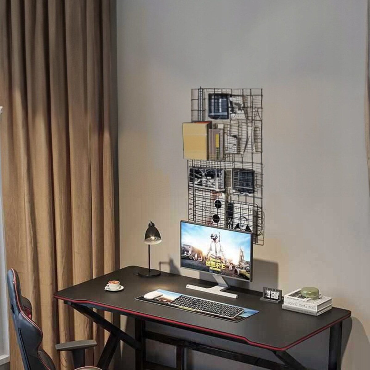 Biurko gamingowe stół dla gracza komputerowe czarne duże nowoczesne 120 cm