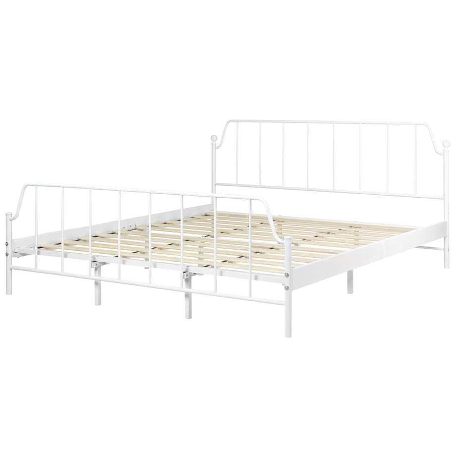 Łóżko metalowe 180 x 200 cm białe MAURESSAC
