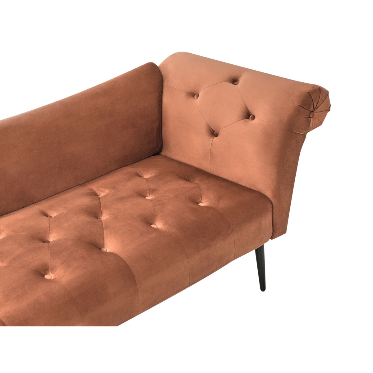 Szezlong NANTILLY Welur Złoty brąz