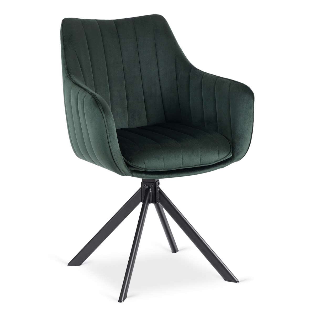 Krzesło Obrotowe Kubełkowe Tapicerowane Do Jadalni Salonu Zielony MUMBAI