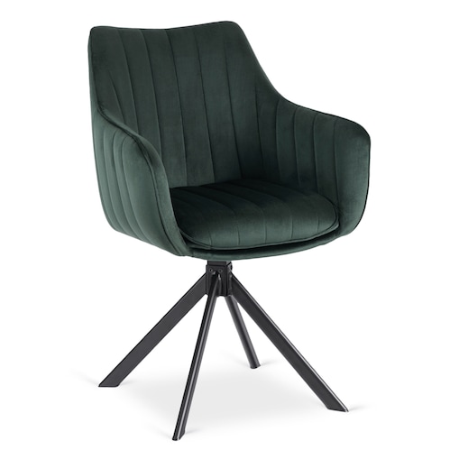 Krzesło Obrotowe Kubełkowe Tapicerowane Do Jadalni Salonu Zielony MUMBAI