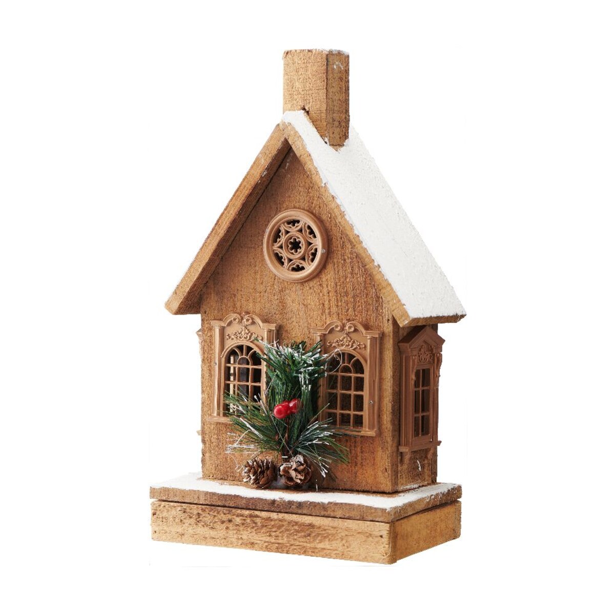 VILLA ITALIA Dekoracja świąteczna LED domek drewniany 29 cm SAN NICOLA