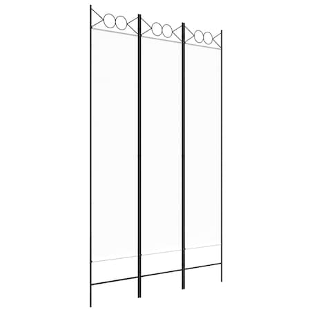 vidaXL Parawan 3-panelowy, biały, 120x200 cm, tkanina