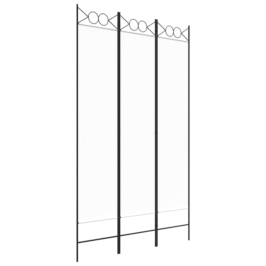 vidaXL Parawan 3-panelowy, biały, 120x200 cm, tkanina