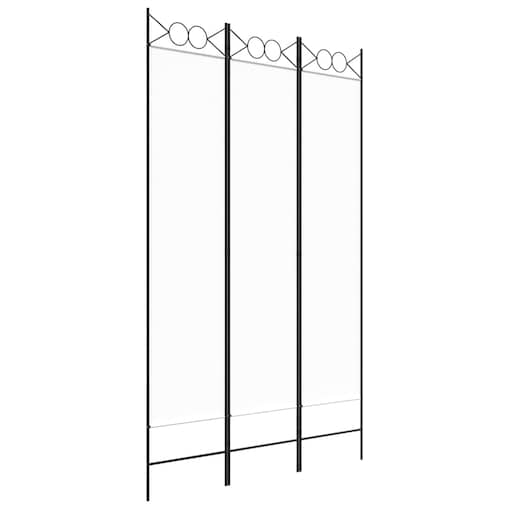 vidaXL Parawan 3-panelowy, biały, 120x200 cm, tkanina