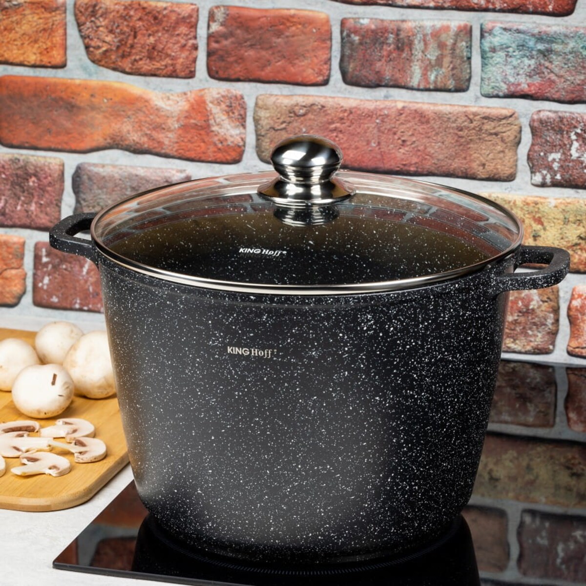 Garnek z powłoką marmurową 10L 28cm indukcja gaz KINGHOFF