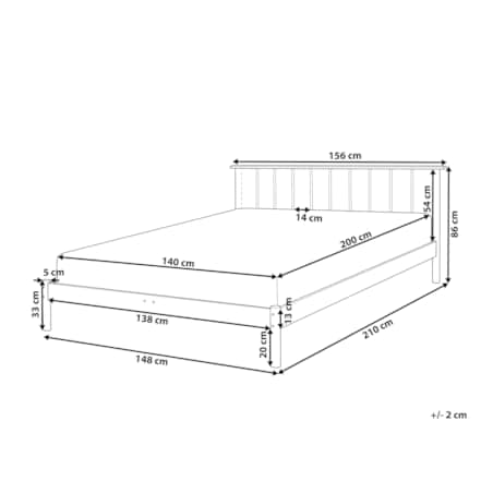 Łóżko drewniane 140 x 200 cm jasne BARRET II