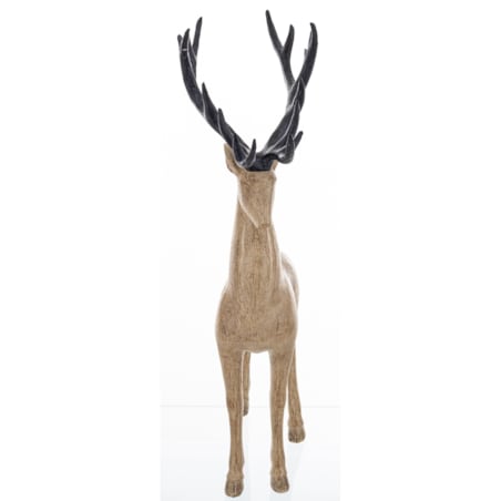 Figurka - stojący renifer 49x28x12,5 cm brązowy z czarnym porożem