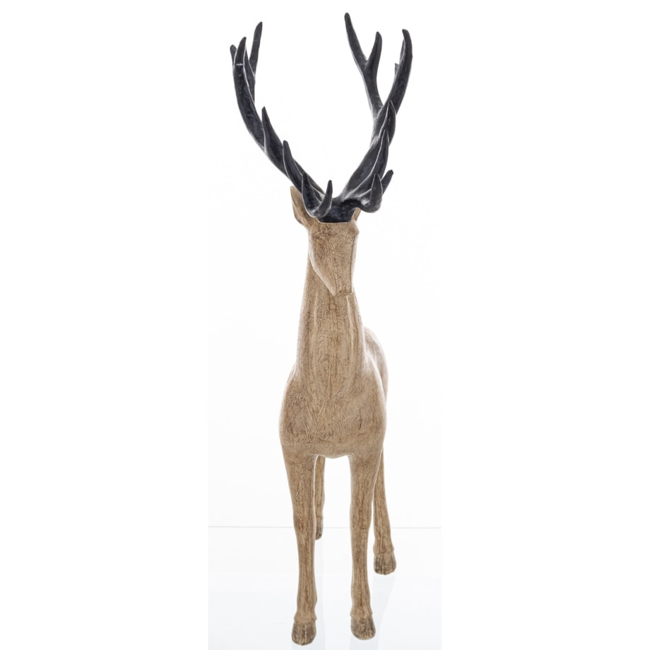 Figurka - stojący renifer 49x28x12,5 cm brązowy z czarnym porożem