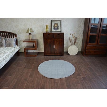 Dywan koło SHAGGY MICRO srebrny koło 120 cm
